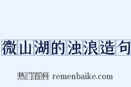 微山湖的浊浪造句是什么意思的图片